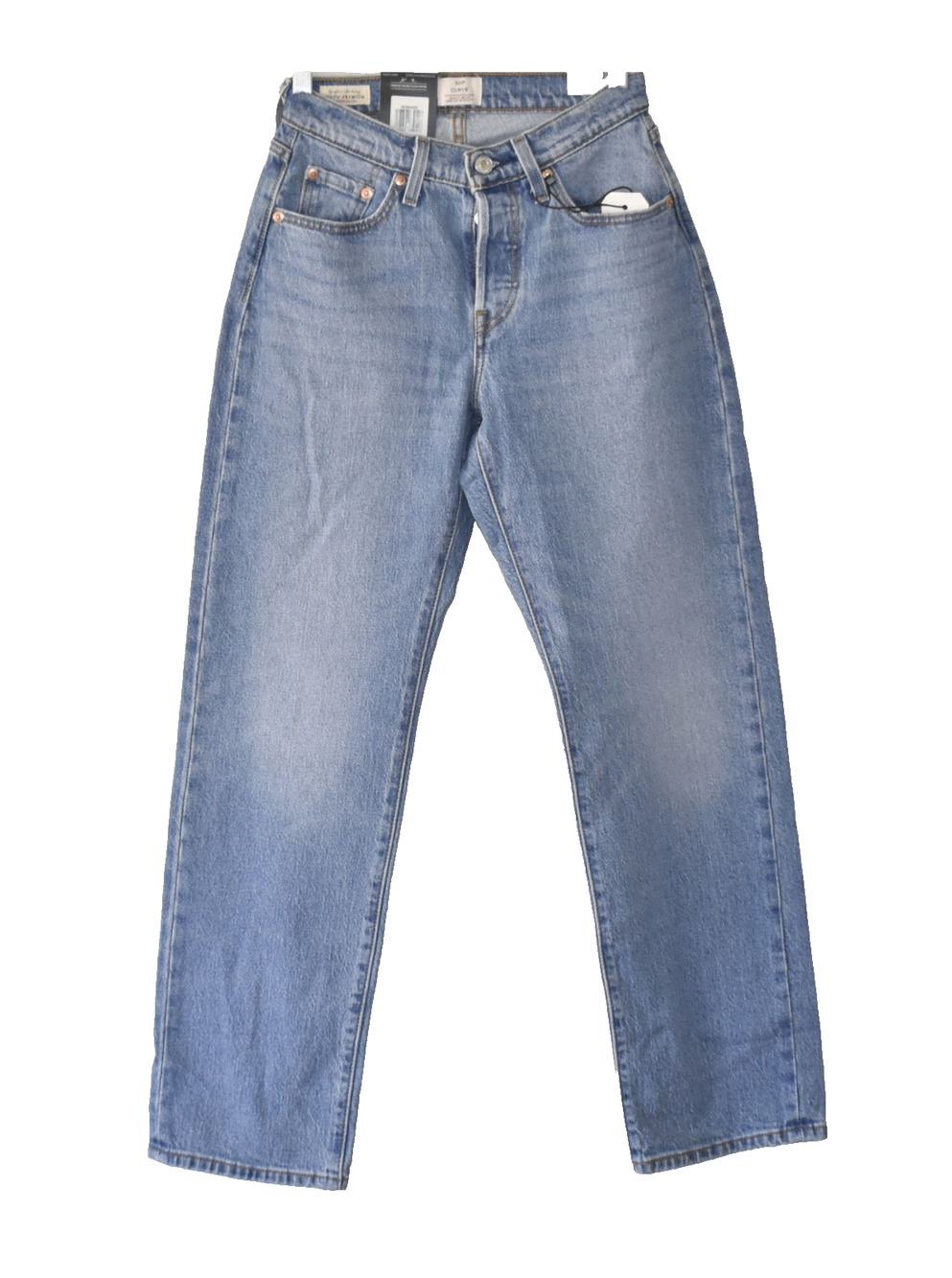 A8 NWT LEVIS Premium 501 Curve High Rise Straight Leg Jeans Size W25 L30 $98